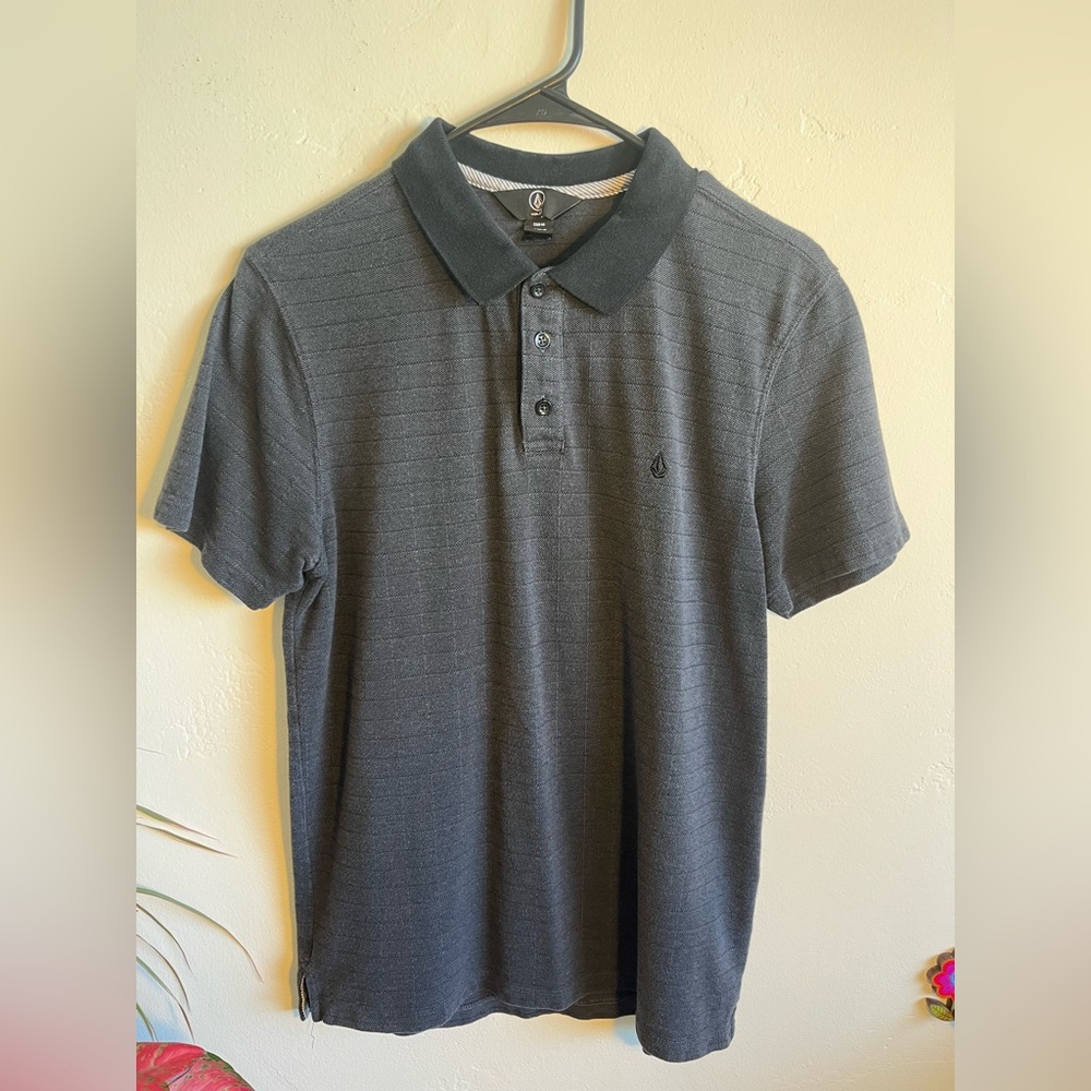 Volcom Gray Polo Shirt Classic Design Cotton Blend